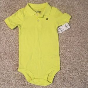 NWT. Yellow Pique Polo Onesie.